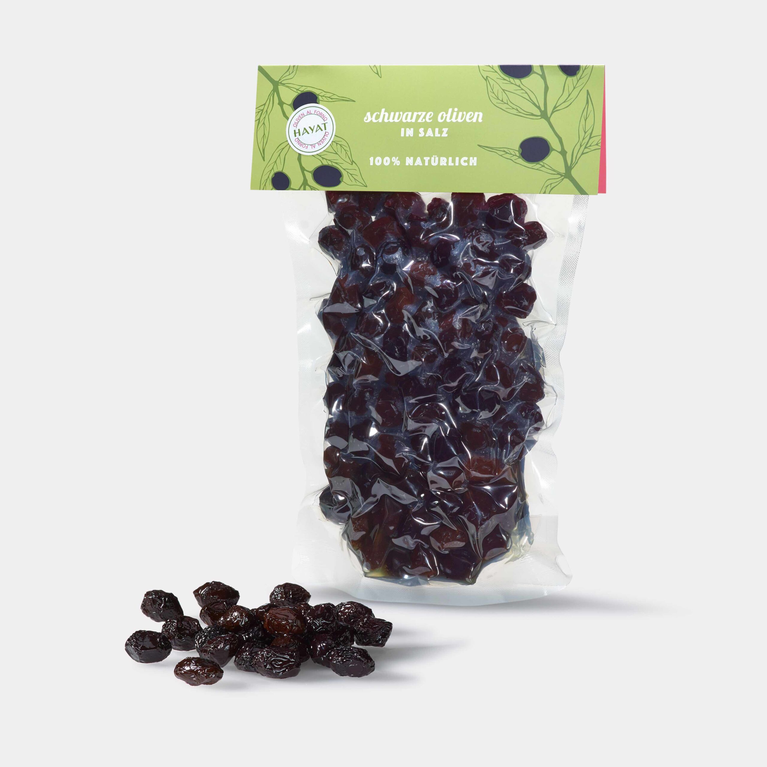 Oliven in Salz, Oliven al Forno, im Ofen getrocknet, Hayat Delikatessen, Köstlichkeiten, Hayat Trading